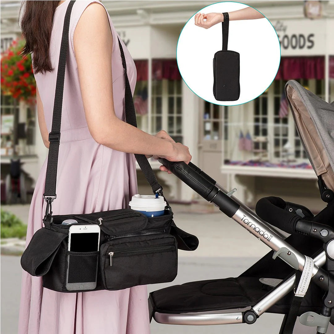 Organizador de coche de paseo con portavasos Momcozy