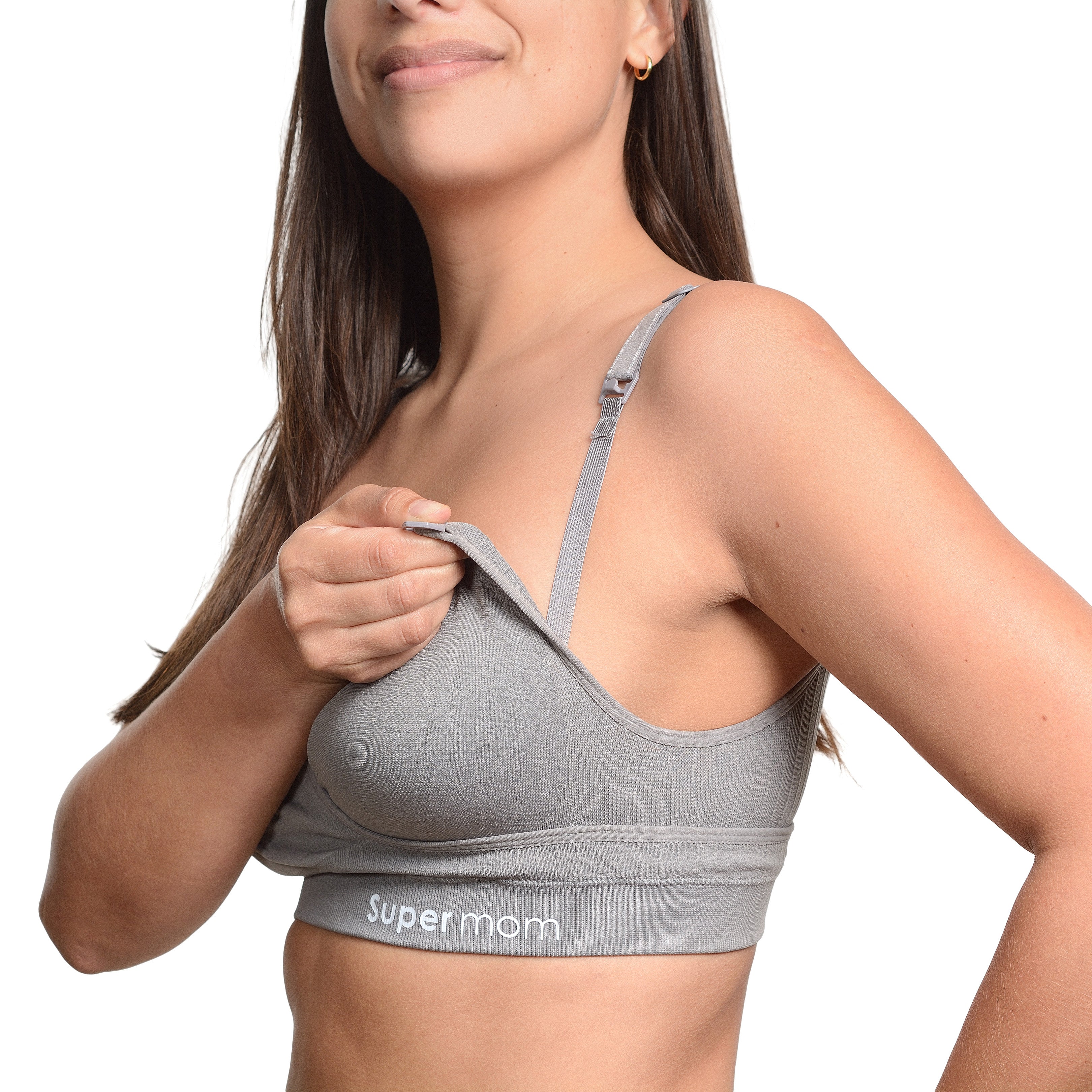 Sostén de lactancia seamless gris - Supermom