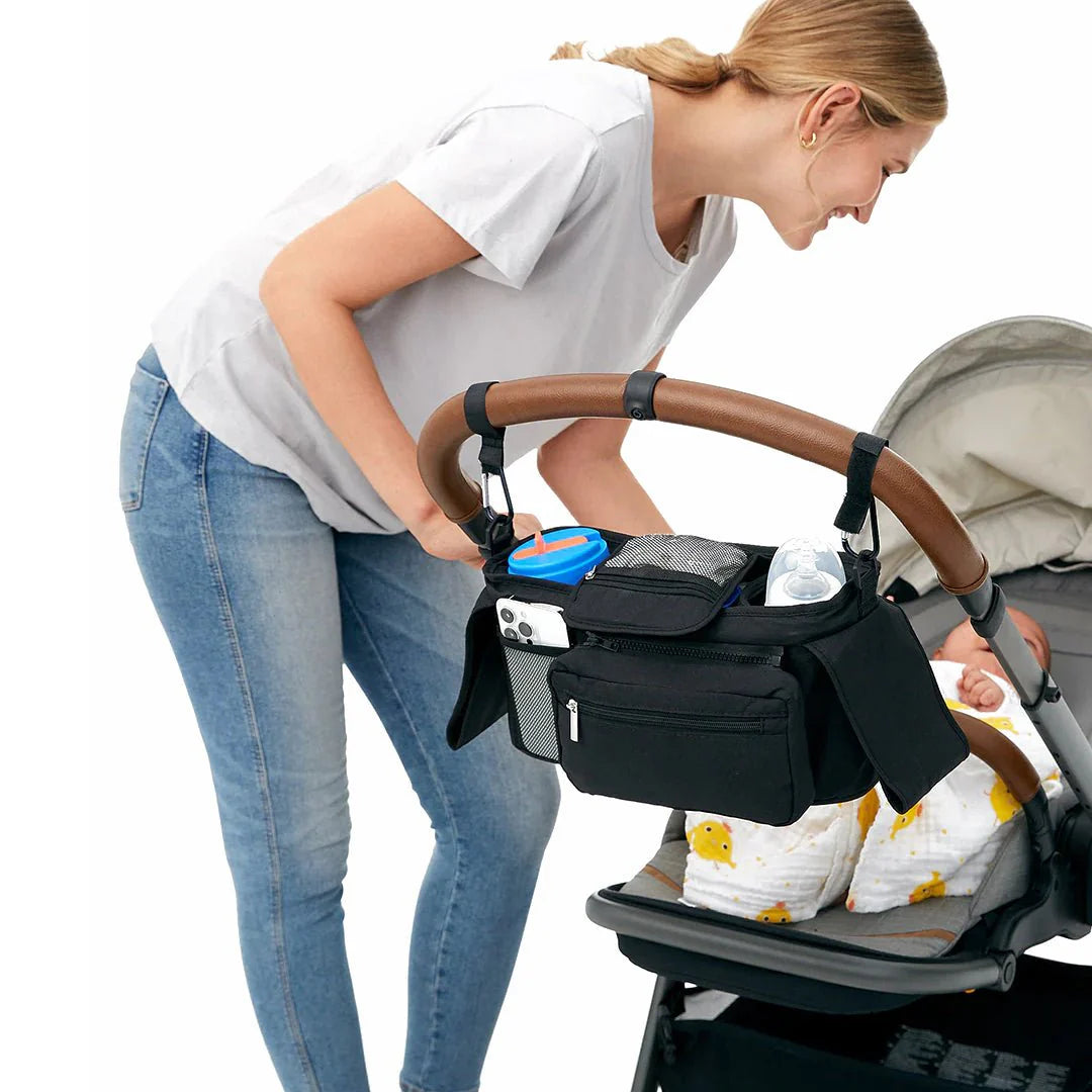 Organizador de coche de paseo con portavasos Momcozy