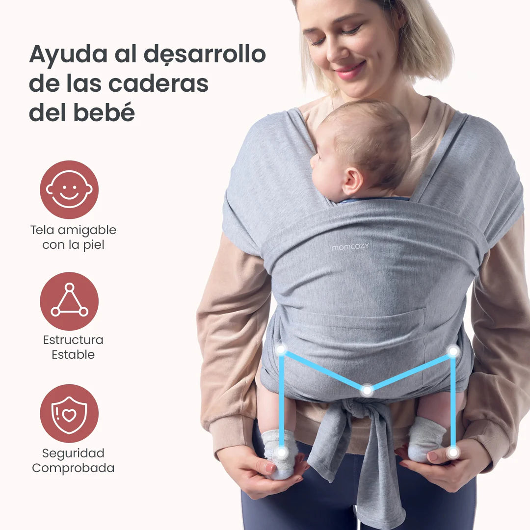 Portabebé Fular Gris Momcozy