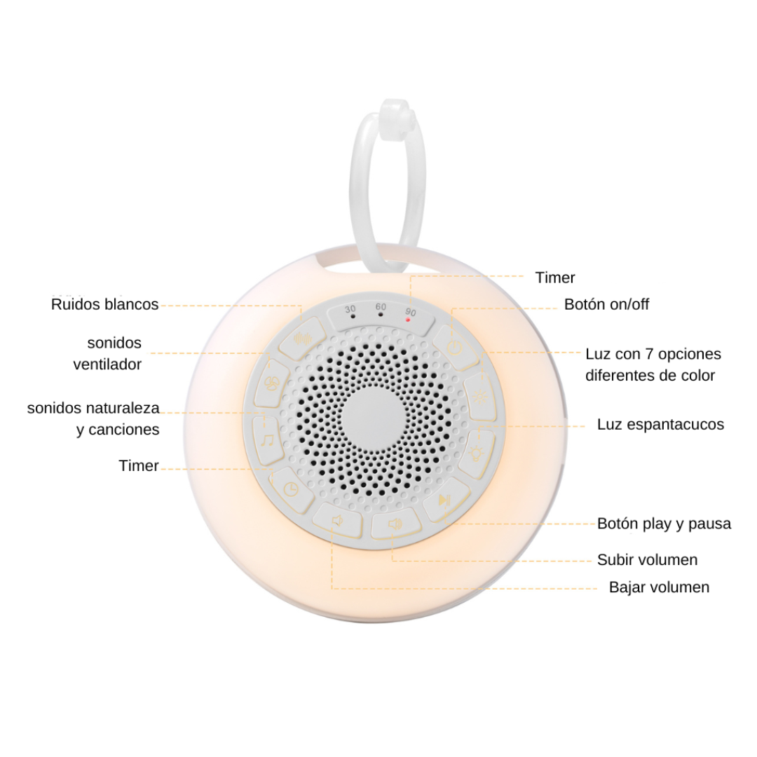 Preventa Máquina de ruido blanco portátil con luz - Supermom